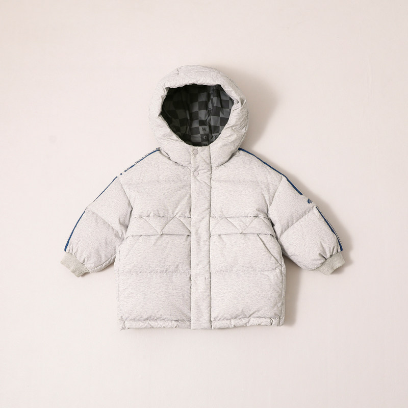 儿童装羽绒服中小童加厚男童羽绒服中长款连帽外套23冬新款22909