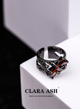 暗黑高级设计感开口戒指