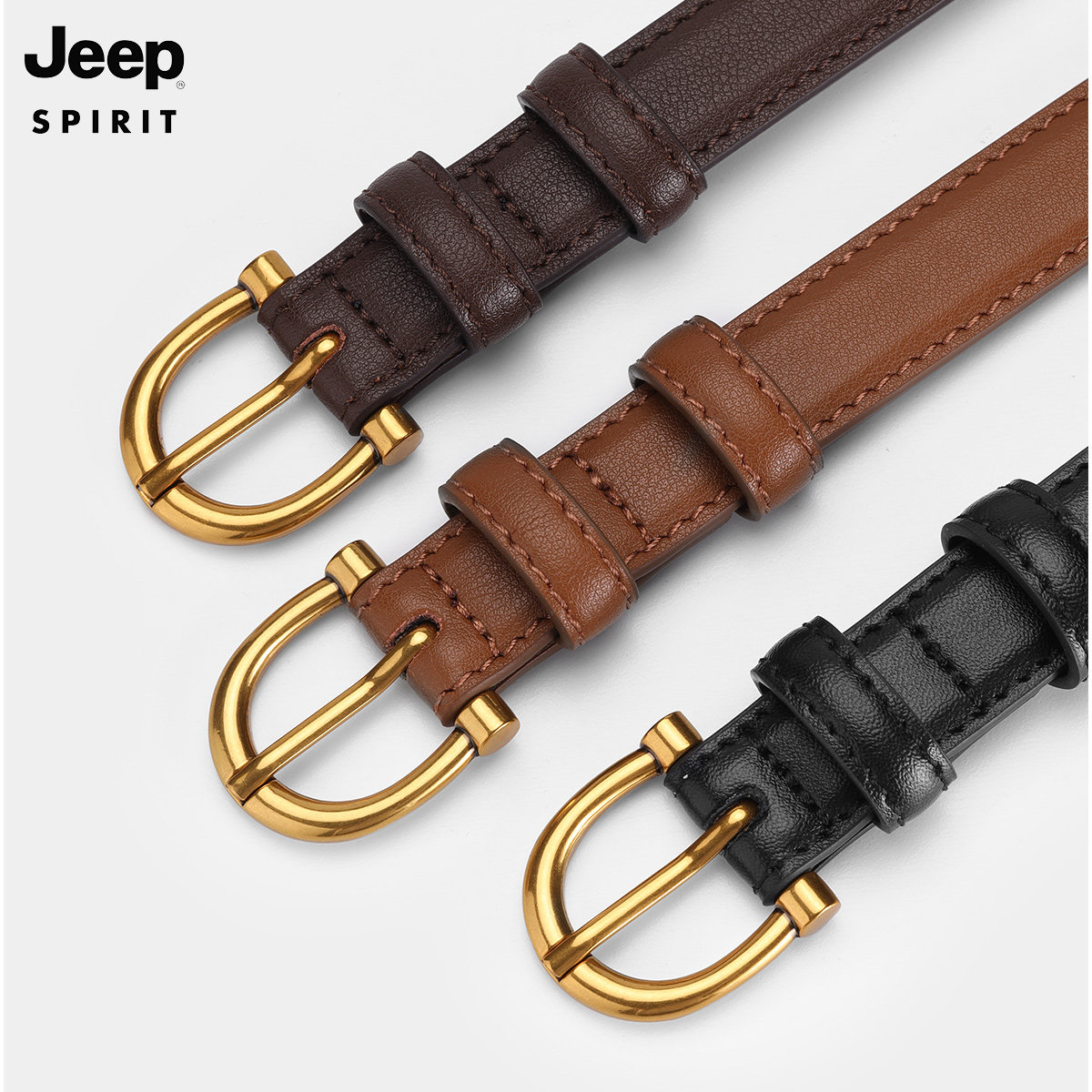 jeep装饰百搭细腰带真皮夏季皮带 JEEPSPIRIT汇玺悦腰带/皮带/腰链