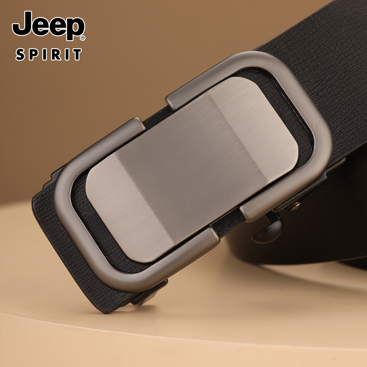Jeep吉普2024年新款男士皮带真皮无牙内穿自动扣裤腰带百搭纯牛皮-图0