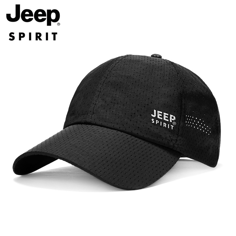Jeep夏季帽子男2025新款棒球帽大头围防晒透气网眼中老年鸭舌帽潮
