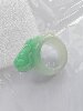 Natural jadeite A-grade Pixiu ring, green ice-transparent Burmese jadeite, men's finger ring, elegant and beautiful, great value
