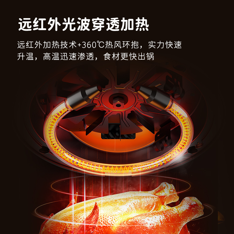 菲森客空气炸锅家用多功能智能可视大容量烤箱多功能全玻璃电锅