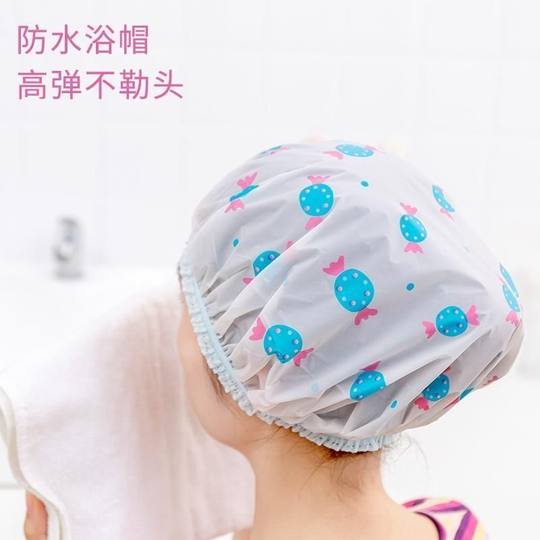 浴帽防水新款洗澡洗浴帽女化妆厨房油烟防尘头套成人加厚头罩