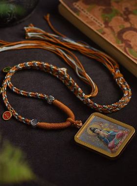 新款手绘描金工艺观音菩萨吊坠