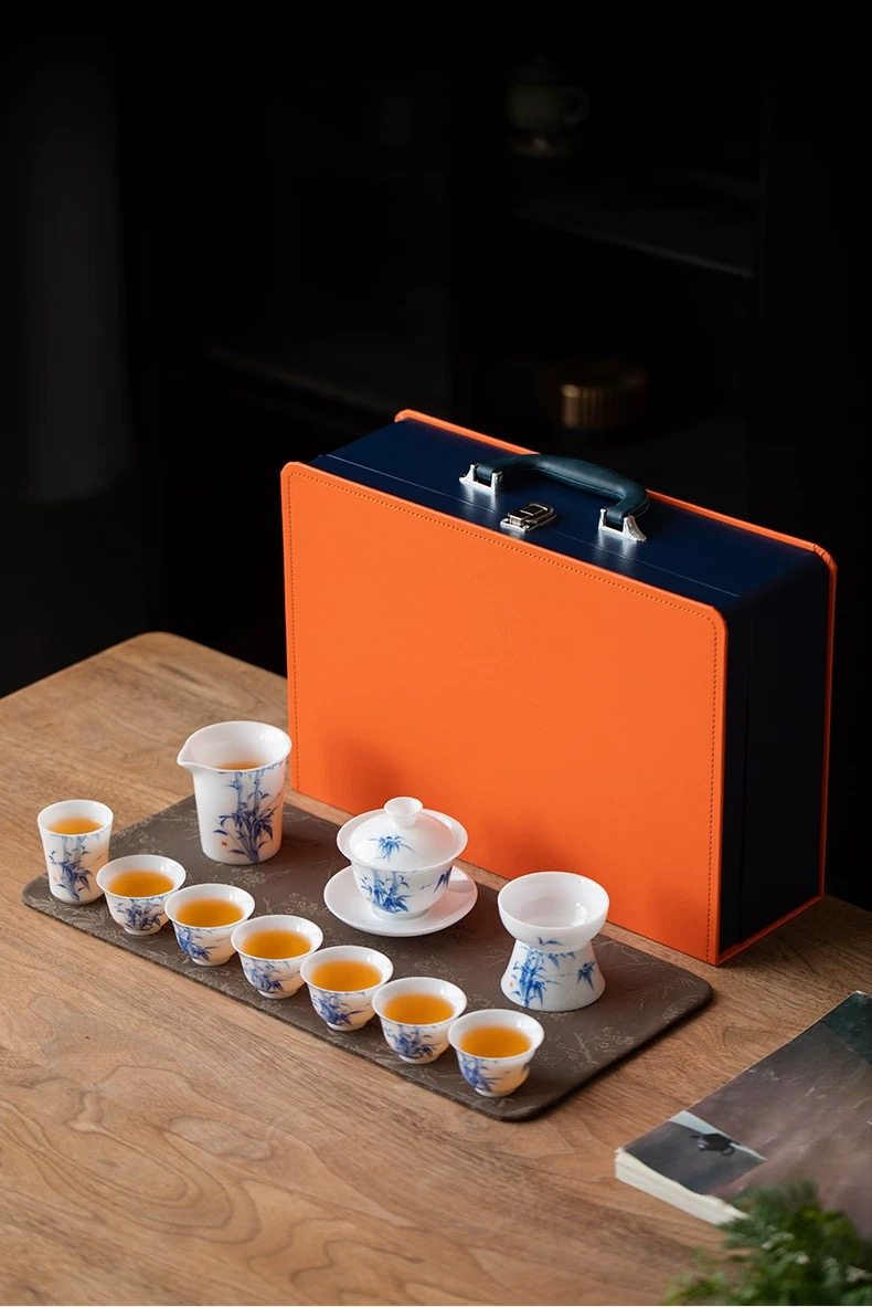 ｛赏心｝德化冰种玉瓷茶具三才盖碗套装纯手绘功夫套组高档礼盒装,淘宝优惠券,粉丝福利购,淘宝优惠卷