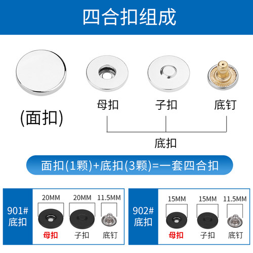 磁吸四合扣金属强力磁铁扣箱包外套羽绒服免缝按扣固定子母扣配件 - 图1