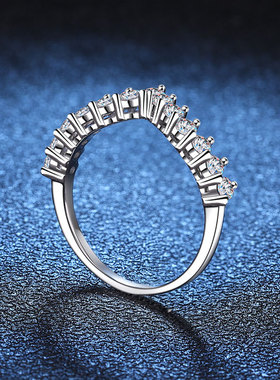 18K铂金钻石满钻D色莫桑石