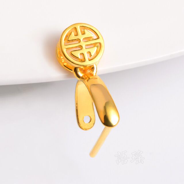 18k gold melon seed buckle oblique hole pendant buckle holder