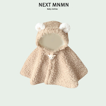 UK NEXT MNMN baby with cap cloak winter cartoon small bear cloak shoulder windproof and warm baby cloak 1