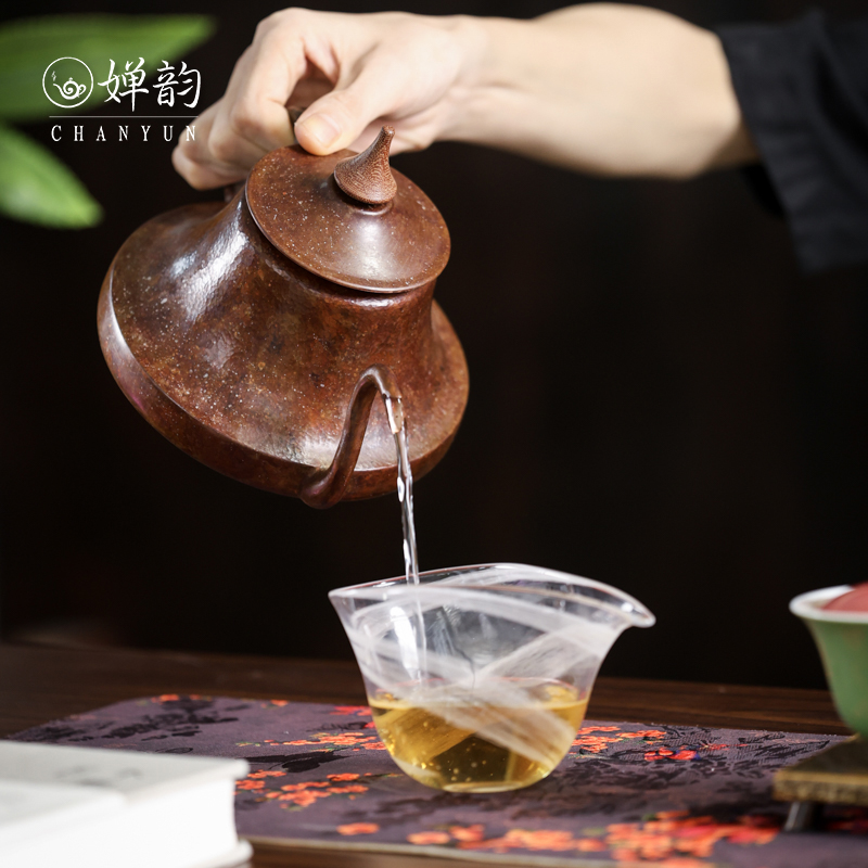 婵韵 春喜铜陀螺咖啡壶铃铛壶烧水壶泡茶壶复古家用茶具小田甄选 - 图2