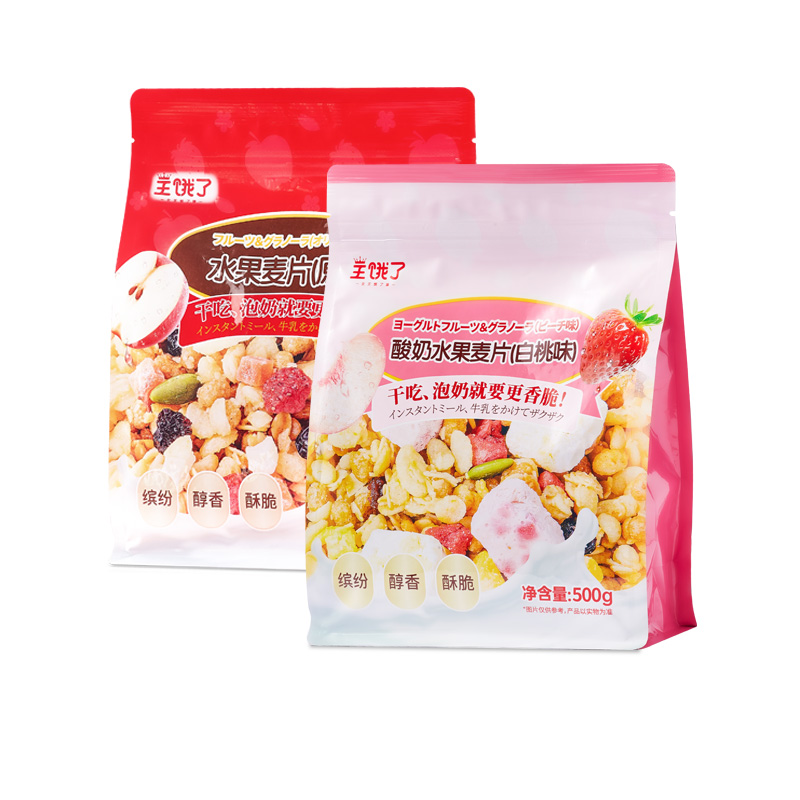 王饿了水果麦片即食燕麦片500g