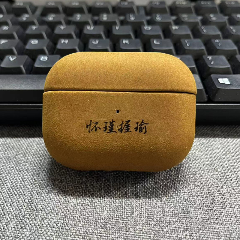 【刻字服务费】Trogonic适用苹果airpodspro2保护套真皮疯牛皮airpodspro3保护套二代皮质保护壳小众