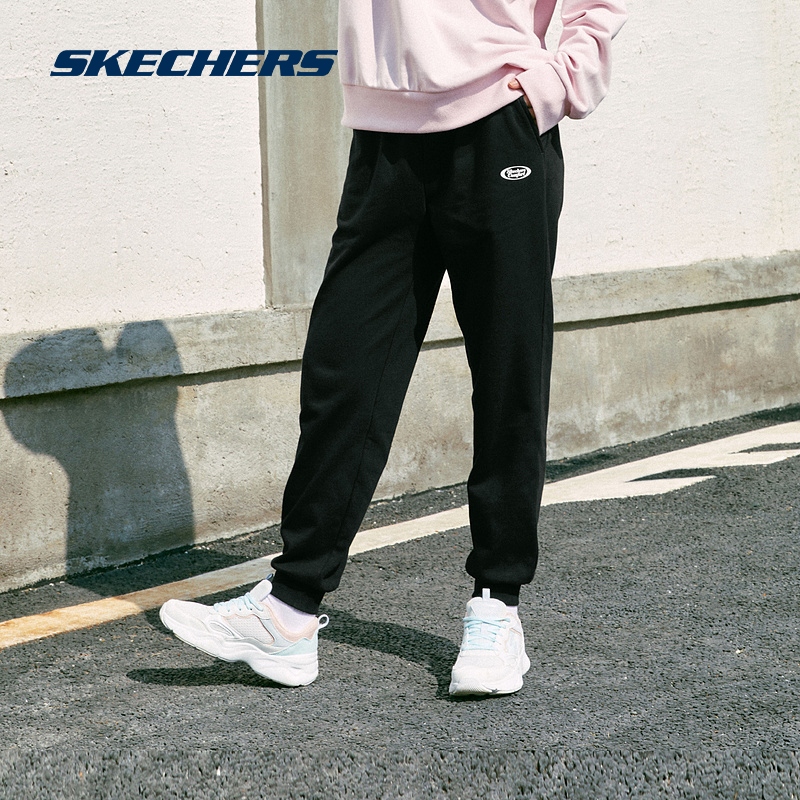 斯凯奇skechers官方outlets夏季女款针织束脚长裤透气休闲运动裤