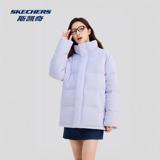 斯凯奇官方outlets运动羽绒服男女同款秋冬新款短款立领保暖防风