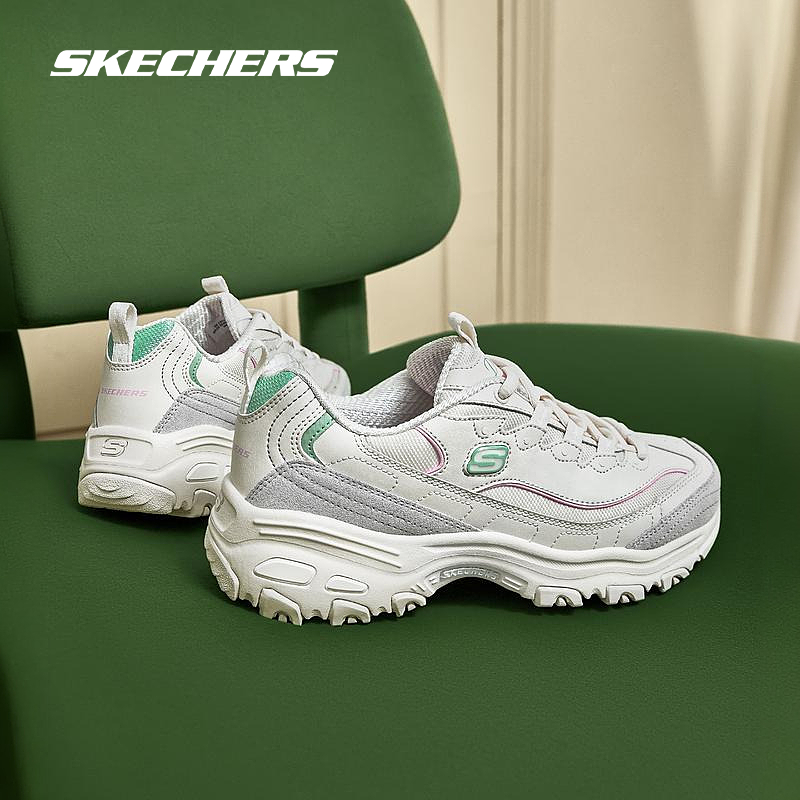 斯凯奇摩卡熊2代丨小白鞋女2025新款爆款老爹鞋运动学院风小白鞋