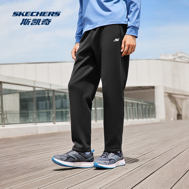 斯凯奇官方outlets秋冬2025新款加绒保暖长裤卫裤直筒男子运动裤 - 图2