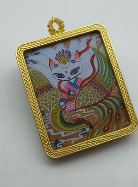 新款东北胡家唐卡吊坠项链美女毛衣链带绳子非手绘网红直播同款潮