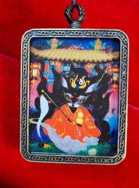 东北胡家唐卡九尾非手绘唐卡凤九带绳子网红直播美女同款古铜色潮