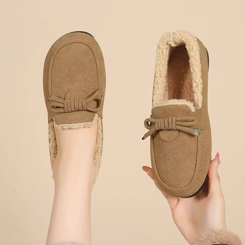 棉鞋女2025秋冬季豆豆鞋女加绒保暖休闲鞋平底懒人鞋一脚蹬女棉鞋,淘宝优惠券,粉丝福利购,淘宝优惠卷