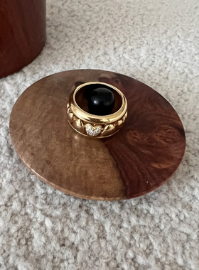 自制小众设计高级中古vintage纯银爱心戒指时来运转百搭复古指环