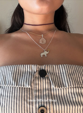 Ins小众设计可爱小象星星纯银项链时尚简约百搭高级感叠戴锁骨链