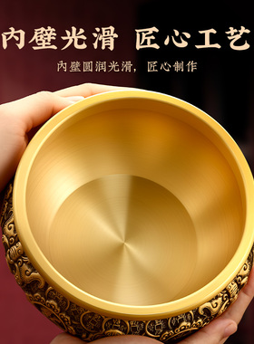 铜香炉家用室内供奉烧香焚香炉檀香炉办公室开业展示柜聚宝盆摆件