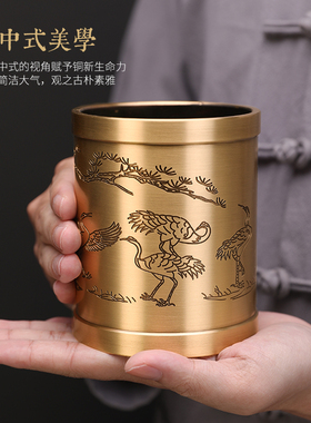 工艺品办公室笔筒铜商务