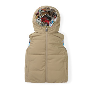 Jeep童装儿童羽绒马甲2023秋冬新款两面穿保暖男童无袖运动背心