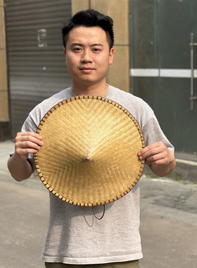 精品竹编斗笠全竹编帽防晒防雨帽