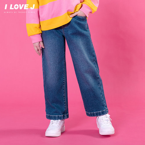 ILOVEJ童装2025冬季新款女童直筒牛仔裤休闲裤韩版长裤子/JWWPT23 - 图2