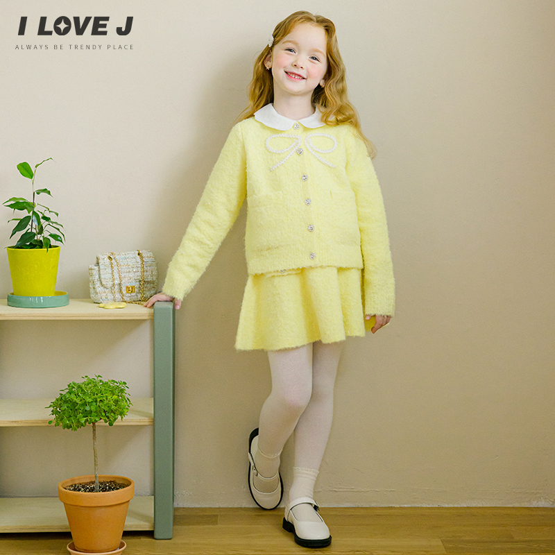 ILOVEJ童装2024冬季新款女童针织短裙半身裙韩版公主裙子/JWWSK06