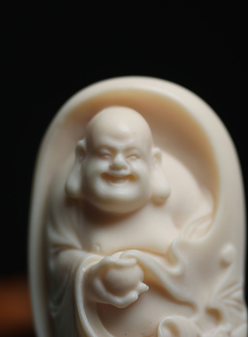 22纳福弥勒佛鹿角雕刻轻奢小众项链男高级感毛衣项链女生新款吊坠