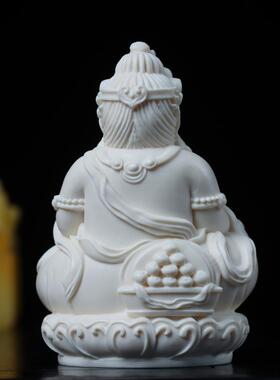 鹿角雕客厅装饰品摆件黄财神轻奢高档家居玄关办公室桌面小汽车內