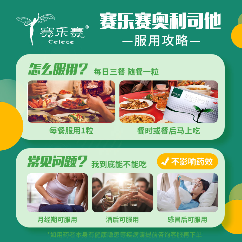 赛乐赛奥利司他胶囊OTC减肥药燃脂瘦身排油减重正品官方旗舰店2