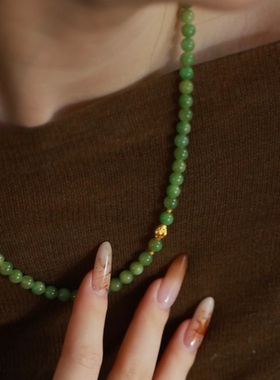 SUMOJEWEL《春日莫奈》新中式清新淡雅文艺轻奢碧玉三圈手串