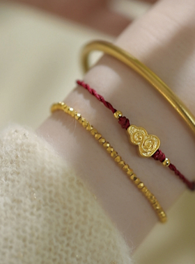 SUMOJEWEL女足金葫芦编绳手链