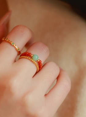 SUMOJEWEL《迎禧》新中式百搭款优雅明艳好寓意氛围感南红项链