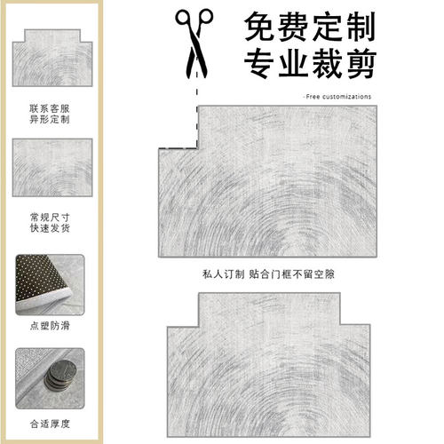 定制高端入户门地垫门垫轻奢现代进门玄关脚垫门口家用地毯可裁剪 - 图1
