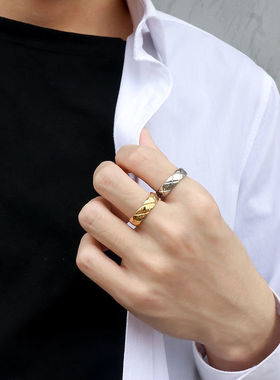 戒指轻奢钛钢百搭情侣