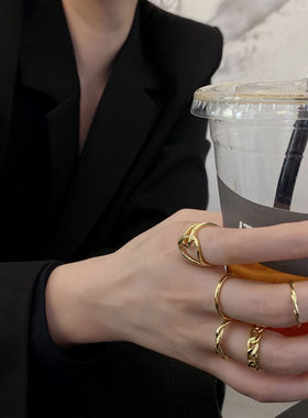 戒指素圈ins时尚个性女