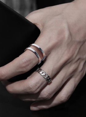 开口单身戒轻奢朋克男士