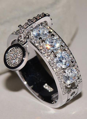 饰品镀银欧美戒指锆石镀银时尚