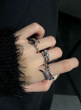 戒指开口ins宝石冷淡风女