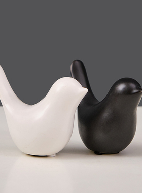 速发轻奢简约客厅玄关书架陶瓷金色意鸟软装饰品创小酒柜摆件