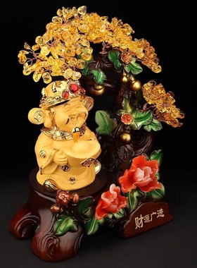 速发弗礼德客财电视柜装饰品开业送朗发厅树摆件店铺收银台招财礼