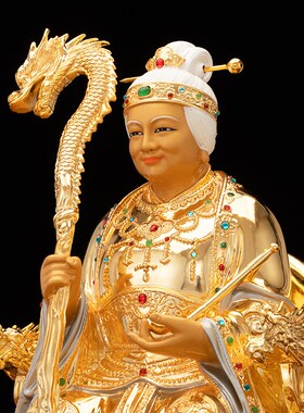 速发黄铜黑家家太神像黑妈妈奶奶像太用供奉东北四大老族佛像摆件