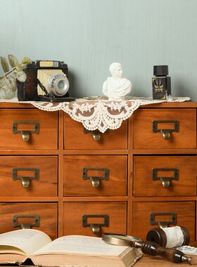 速发纽约清寓a做九木质木盒化妆首饰盒收纳盒旧抽屉公仓