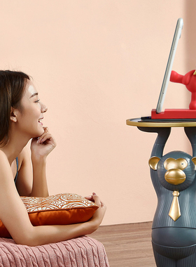 速发创意可爱熊摆手学生可客式件机平板支架家居携厅桌面装饰品