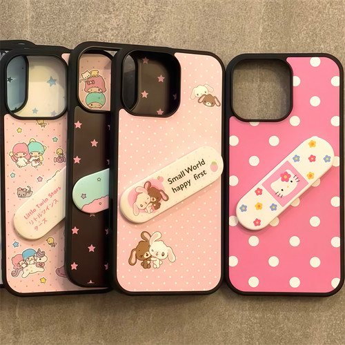 韩系蓝色泼墨星星创口贴支架苹果16pro手机壳16promax新款iphone15女款14pro指环扣苹果13手机套适用 - 图1